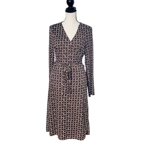 Vintage The Limited Womens Brown Wrap Dress Size Medium Minimalist Boho Classic - Picture 1 of 5
